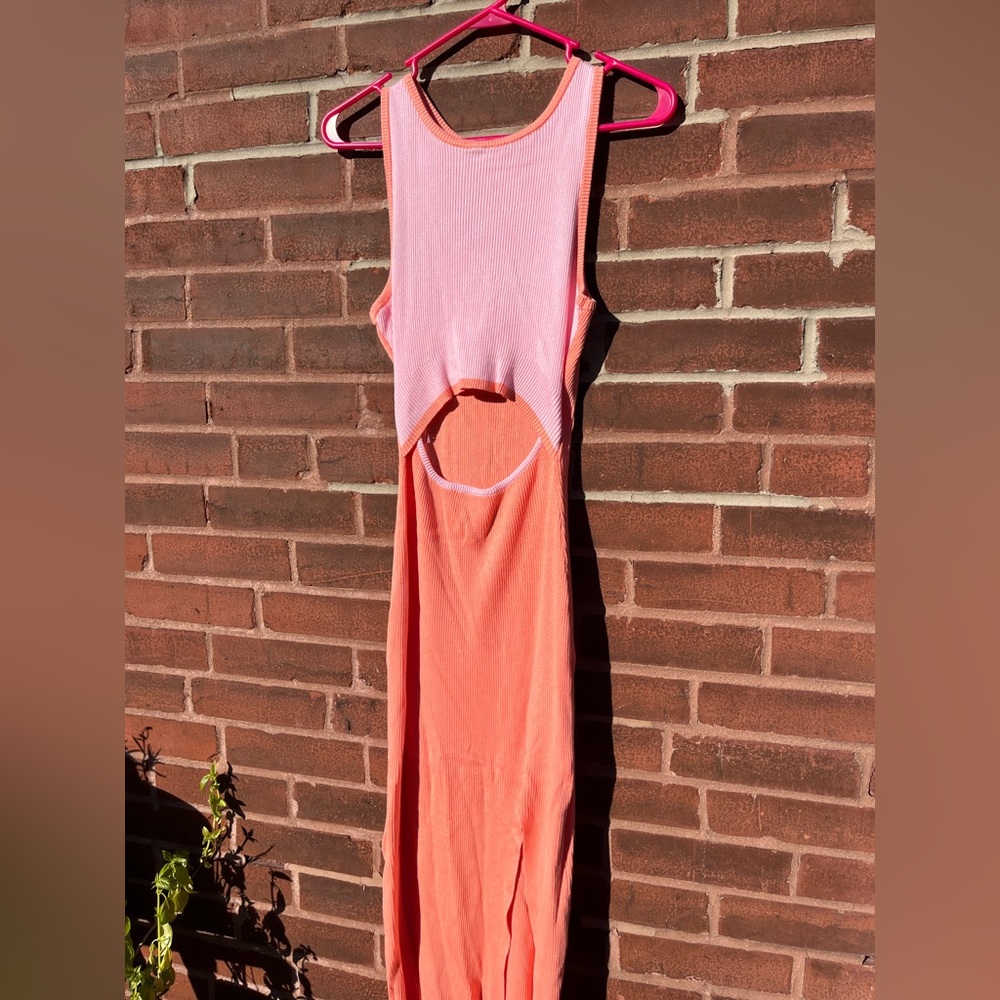Amazon Pink and Orange Cut Out Dress